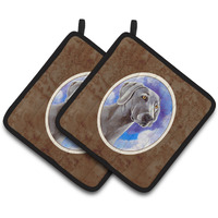 "Caroline's Treasures Weimaraner Azure Skies Pair of Pot Holders 7063PTHD, 7.5HX7.5W, Multicolor"