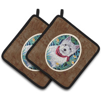 "Caroline's Treasures Westie Pair of Pot Holders 7066PTHD, 7.5HX7.5W, Multicolor"