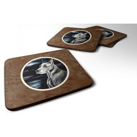 "Caroline's Treasures 7067FC Great Dane Moonlight Foam Coasters (Set of 4), 3.5"", Multicolor"