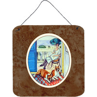 "Caroline's Treasures Lady with her Boxer Wall or Door Hanging Prints 7068DS66, 6HX6W, Multicolor"