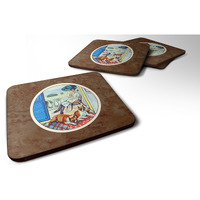 "Caroline's Treasures 7068FC Lady With Her Boxer Foam Coasters (Set of 4), 3.5"", Multicolor"