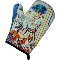 "Caroline's Treasures 7068OVMT Lady with Her Boxer Oven Mitt, 12"" by 8.5"", Multicolor"