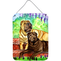 "Caroline's Treasures Shar Pei Patio Peis Aluminium Metal Wall or Door Hanging Prints, 16"" x 12"", Multicolor"