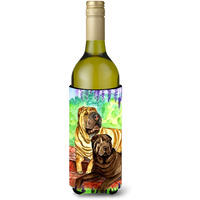 Shar Pei Fawn and Chocolate Wine Bottle Beverage Insulator Beverage Insulator Hugger