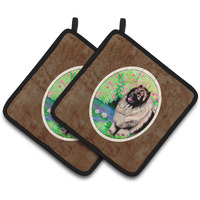 "Caroline's Treasures Keeshond Pair of Pot Holders 7074PTHD, 7.5HX7.5W, Multicolor"