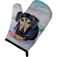 "Caroline's Treasures 7076OVMT Black and Cream Dachshund Oven Mitt, 12"" by 8.5"", Multicolor"