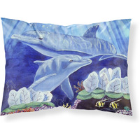 "Caroline's Treasures 7080PILLOWCASE Dolphin Under The Sea Moisture Wicking Fabric Standard Pillowcase, Large, Multicolor"