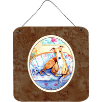 "Caroline's Treasures Whippet Waiting on you Wall or Door Hanging Prints 7081DS66, 6"" x 6"", Multicolor"