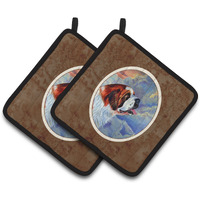 "Caroline's Treasures Saint Bernard Loyalty Pair of Pot Holders 7085PTHD, 7.5HX7.5W, Multicolor"