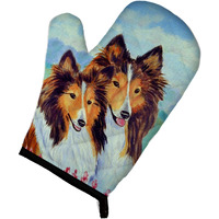 "Caroline's Treasures 7086OVMT Sable Shelties Double Trouble Oven Mitt, 12"" by 8.5"", Multicolor"