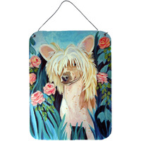 "Caroline's Treasures 7087DS1216 Chinese Crested Aluminium Metal Wall or Door Hanging Prints, 16"" x 12"", Multicolor"