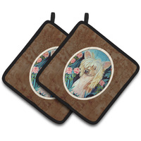 "Caroline's Treasures Chinese Crested Pair of Pot Holders 7087PTHD, 7.5HX7.5W, Multicolor"