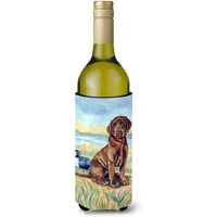 Chocolate Labrador Puppy  Wine Bottle Beverage Insulator Beverage Insulator Hugger