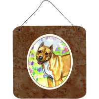 "Caroline's Treasures Pit Bull Wall or Door Hanging Prints 7093DS66, 6HX6W, Multicolor"