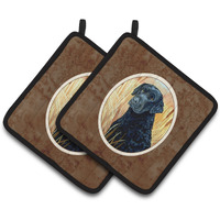 "Caroline's Treasures Curly Coated Retriever Pair of Pot Holders 7097PTHD, 7.5HX7.5W, Multicolor"