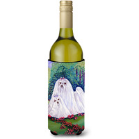 Maltese Momma and Puppy Wine Bottle Beverage Insulator Beverage Insulator Hugger