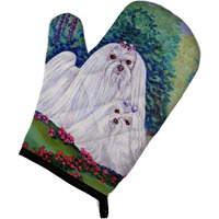 "Caroline's Treasures 7104OVMT Maltese Momma and Puppy Oven Mitt, 12"" by 8.5"", Multicolor"