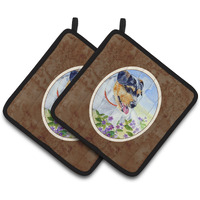 "Caroline's Treasures Jack Russell Terrier Pair of Pot Holders 7106PTHD, 7.5HX7.5W, Multicolor"