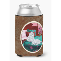 "Caroline's Treasures 7110CC Maltese And Puppy Waiting On You Can Or Bottle Hugger, Multicolor"