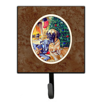 "Caroline's Treasures Fawn and Blue Dane waiting on Christmas Leash or Key Holder 7111SH4, Small, Multicolor"