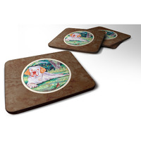 "Caroline's Treasures 7113FC Clumber Spaniel Foam Coasters (Set of 4), 3.5"", Multicolor"