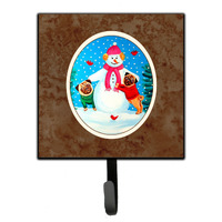 "Caroline's Treasures Pug Winter Snowman Leash or Key Holder 7115SH4, Small, Multicolor"
