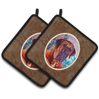 "Caroline's Treasures Tosa Inu Pair of Pot Holders 7116PTHD, 7.5HX7.5W, Multicolor"
