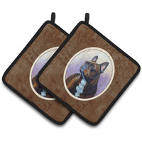 "Caroline's Treasures French Bulldog Pair of Pot Holders 7117PTHD, 7.5HX7.5W, Multicolor"