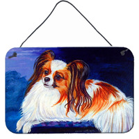 "Caroline's Treasures 7127DS812 Papillion Aluminum Metal Wall or Door Hanging Prints, 8 x 12"""