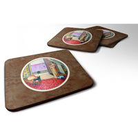 "Caroline's Treasures 7128FC French Bulldog And Lady Foam Coasters (Set of 4), 3.5"", Multicolor"