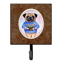 "Caroline's Treasures Pug Valentine's Hearts Leash or Key Holder 7132SH4, Small, Multicolor"