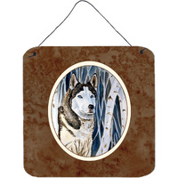 "Caroline's Treasures Siberian Husky Wall or Door Hanging Prints 7137DS66, 6"" x 6"", Multicolor"