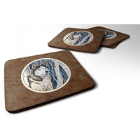 "Caroline's Treasures 7137FC Siberian Husky Foam Coasters (Set of 4), 3.5"", Multicolor"