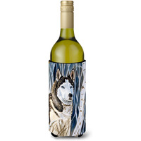 Siberian Husky Wine Bottle Beverage Insulator Beverage Insulator Hugger