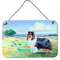 "Caroline's Treasures Collie Aluminum Metal Wall or Door Hanging Prints, 8 x 12"""