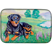 "Caroline's Treasures Rottweiler Dish Drying Mat, 14"" x 21"", Multicolor"