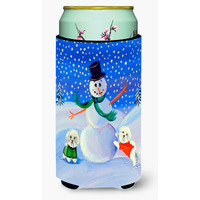 Snowman Bichon Frise  Tall Boy Beverage Insulator Beverage Insulator Hugger