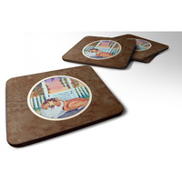 "Caroline's Treasures 7147FC Collie Foam Coasters (Set of 4), 3.5"", Multicolor"