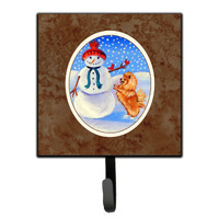 "Caroline's Treasures Pomeranian Winter Snowman Leash or Key Holder 7151SH4, Small, Multicolor"