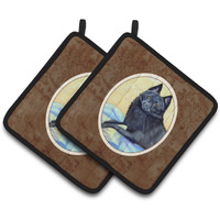 "Caroline's Treasures Schipperke Sweet Dreams Pair of Pot Holders 7152PTHD, 7.5HX7.5W, Multicolor"