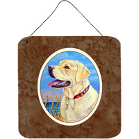 "Caroline's Treasures Yellow Labrador at the Beach Wall or Door Hanging Prints 7158DS66, 6"" x 6"", Multicolor"