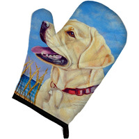 "Caroline's Treasures 7158OVMT Yellow Labrador at The Beach Oven Mitt, 12"" by 8.5"", Multicolor"