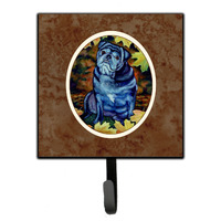 "Caroline's Treasures Old Black Pug in Fall Leaves Leash or Key Holder 7159SH4, Small, Multicolor"