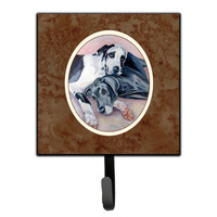 "Caroline's Treasures Black and Harlequin Dane Leash or Key Holder 7164SH4, Small, Multicolor"
