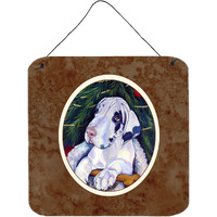 "Caroline's Treasures Christmas Tree with Harlequin Dane Wall or Door Hanging Prints 7172DS66, 6HX6W, Multicolor"