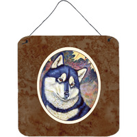 "Caroline's Treasures Fall Leaves Siberian Husky Wall or Door Hanging Prints 7173DS66, 6"" x 6"", Multicolor"