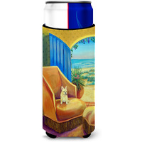 French Bulldog at the beach cottage Ultra Beverage Insulators for slim cans 7181MUK