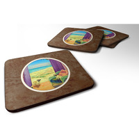 "Caroline's Treasures 7183FC Pug Foam Coasters (Set of 4), 3.5"", Multicolor"