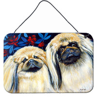 "Caroline's Treasures What a Pair of Pekingese Aluminum Metal Wall or Door Hanging Prints, 8 x 12"""