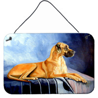 "Caroline's Treasures Natural Fawn Great Dane Aluminum Metal Wall or Door Hanging Prints, 8 x 12"""